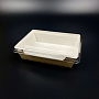 Упаковка GeoVita GeoBOX-500 БЕЛЫЙ салатник + КРЫШКА прозр. 100шт 165х115/140х105/45мм 