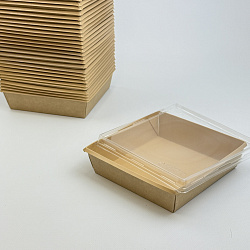 Упаковка OneClick Bottom- 950 КРАФТ салатник + КРЫШКА 50ш... Упаковка OneClick Bottom- 950 КРАФТ салатник + КРЫШКА 50ш...