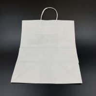 Пакет бум. прямоуг. дно с КРУЧ.руч. БЕЛЫЙ 370х320х200 25шт пл.80гр 