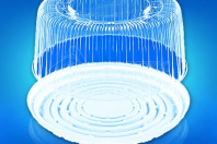 Тортница ПР-Т-265 крышка (прозр.) + дно (белое) (внеш. D=300, H=148) 