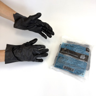 Перчатки ТПЭ ПАКЕТ ЧЁРНЫЕ "M" УП=100шт С ТЕКСТУРОЙ ЭЛПИ Арт.15939 