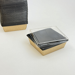 Упаковка OneClick Bottom- 550 ЧЁРНЫЙ салат. + КРЫШКА 50шт... Упаковка OneClick Bottom- 550 ЧЁРНЫЙ салат. + КРЫШКА 50шт...