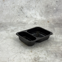 Лоток под запайку 187х137х39 600мл ЧЁРНЫЙ разделение-70/30 ЮМТ 