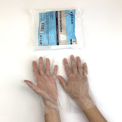 Перчатки ТПЭ ПАКЕТ "L" УП=100шт прозрачные С ТЕ...