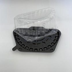 Тортница Т-105/1 для 1/2-торта (крышка-прозр. дно-корич.)...