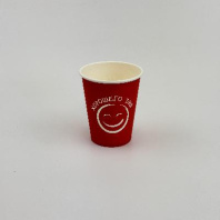 Стакан бумажный 180(196)мл ХОРОШЕГО ДНЯ (красный) 50шт D=73, d=50, H=80мм 