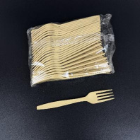 Вилка БиоЭко (кукурузный крахмал 63%) УП=50шт БЕЖЕВАЯ 180мм 