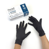 Перчатки НИТРИЛовые ЧЁРНЫЕ УП=100шт "M" неопудренные 