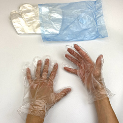 Перчатки одноразовые ПНД УП=100шт "L" вес-45гр ...