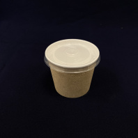 Супница бум КРАФТ/белая + КРЫШКА прозр. 400мл 30шт(!!!) D=100, d=80, H=85 OSQ Round Bowl 