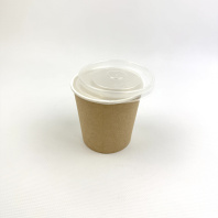 Супница бум КРАФТ/белая + КРЫШКА прозр. 500мл 30шт(!!!) D=100, d=80, H=95 OSQ Round Bowl 