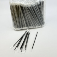 Трубочка в ИНДИВИД. УП. (плёнка)  5х210мм УП=1000шт ПРЯМАЯ ЧЁРНАЯ 