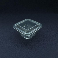 Контейнер одноразовый КУБИК ПЭТ С-12/12 500мл прозрачный 50шт + КРЫШКА 25шт (внеш. 126х126х60) 