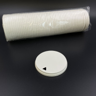 Крышка БИО (КАРТОН) 90мм с отверстием 50шт БЕЛАЯ Арт.242394 