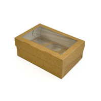 Упаковка ECO MUF- 6 КРАФТ для кексов и маффинов 25шт 250х170х100 (2 ЧАСТИ) 