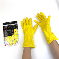 Перчатки хозяйственные "M" 1пара цветные 