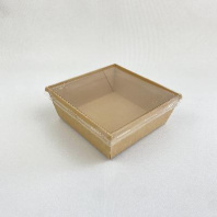 Салатник + крышка OneClick Bottom-1250 КРАФТ 50шт 145х145/165х165