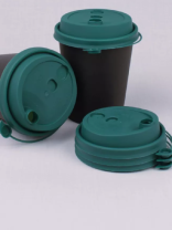 Крышка ПП 80мм с ЗАГЛУШКОЙ 50шт тёмно-ЗЕЛЁНАЯ