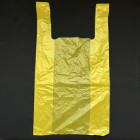 Пакет майка ПНД 28+14х50 (14) ЖЁЛТАЯ 100шт