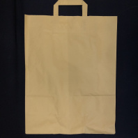 Пакет бум. прямоуг. дно с ПЛОСКИМИ руч. КРАФТ 450х350х150 25шт пл.70гр 