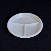 Тарелка десертная ПС D=205мм 3-х секц. БЕЛАЯ 100шт ЭКО