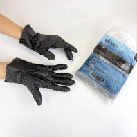 Перчатки ТПЭ ПАКЕТ ЧЁРНЫЕ "L" УП=100шт С ТЕКСТУРОЙ 