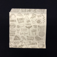 Уголок КРАФТ 160х170мм 100шт ВЛАГОПРОЧНЫЙ печать "Фаст Фуд" 