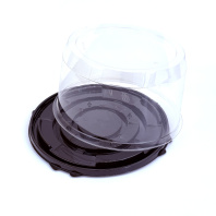 Тортница ПР-Т-223 крышка (прозр.) + дно (чёрное) (внеш. D=255, H=134) Протэк КОРОБ=110шт 