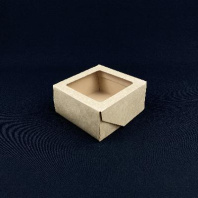 Ланч-бокс с окном OneBox- 650 КРАФТ 25шт 110х110х55мм