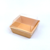 Упаковка OneClick Bottom-1250 КРАФТ салат. + крышка ВЫСОКАЯ H=40мм 50шт 145х145/165х165