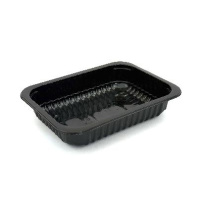 Лоток под запайку одноразовый 187х137х39 600мл ЧЁРНЫЙ