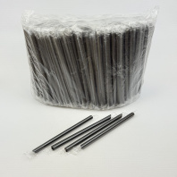 Трубочка в ИНДИВИД. УП. (плёнка) 12х210мм УП=250шт ПРЯМАЯ ЧЁРНАЯ 