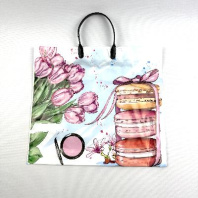 Пакет с пластмассовой ручкой 35х38см (90) Знак внимания 10шт