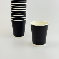 Стакан бумажный 2сл 350(410)мл ЧЁРНЫЙ 25шт D=90, d=60, H=110мм GOOD 