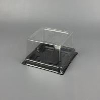 Тортница ПР-Т-138 УП=50шт (КРЫШКА-прозр. + ДНО-чёрное) (внеш. 138х138х84)