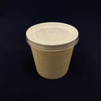 Супница бум КРАФТ/белая + КРЫШКА прозр. 700мл 35шт D=115, d=90, H=110 OSQ Round Bowl 