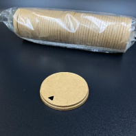 Крышка БИО (КАРТОН) 90мм с отверстием 50шт КРАФТ