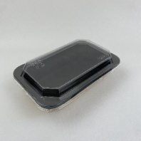 Упаковка OSQ OctoBOX-800 ЧЁРНЫЙ 50шт (салатник + крышка ВЫСОКАЯ H=25мм) 225х142/180х97/50мм 