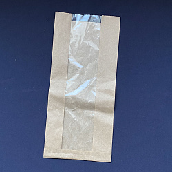 Пакет бум. V-дно КРАФТ с ОКНОМ 390х170(окно=80)х70 100шт 