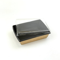 Упаковка OneClick Bottom- 500 ЧЁРНЫЙ салат. + КРЫШКА 50шт 140х100/160х120/45мм 