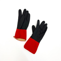 Перчатки латексные BiColor "L" 1пара ЧЁРНО-КРАСНЫЕ с напылением КонтинентПак 