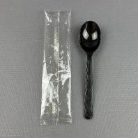 Набор по 1шт: ложка столовая ЛЮКС чёрная (50 наборов)