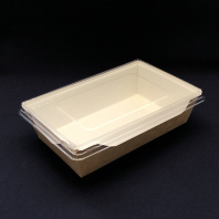 Упаковка ECO OPSALAD- 800 БЕЛЫЙ салатник + КРЫШКА прозр. 50шт 207х127/186х106/55мм 