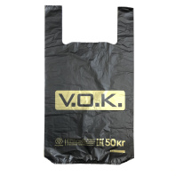 Пакет майка ПНД 30+15х55 (25) VOK ЧЁРНАЯ 100шт 