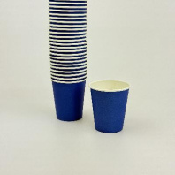 Стакан бумажный 180(196)мл СИНИЙ 50шт D=73, d=50, H=80мм 