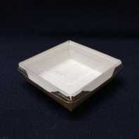 Салатник + КРЫШКА прозрачная OSQ OpSalad- 900 БЕЛЫЙ 50шт 150х150/135х135/50мм 