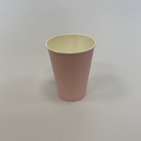 Стакан 350(430)мл бумажный РОЗОВЫЙ (Пудра) 50шт D=90, d=59, H=115мм ВИРИДО 