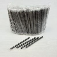 Трубочка в плёночной индивидуальной упаковке 12х210мм УП=250шт ПРЯМАЯ ЧЁРНАЯ