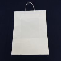 Пакет бум. прямоуг. дно с КРУЧ.руч. БЕЛЫЙ 450х350х150 25шт пл.80гр 