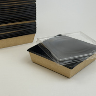 Упаковка OneClick Bottom- 950 ЧЁРНЫЙ салат. + КРЫШКА 50шт 150х150/165х165